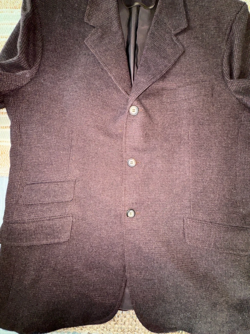 Rubinacci Men’s Jacket, Size IT 54, Burgundy, 3 Button, 100% Lana Vergine